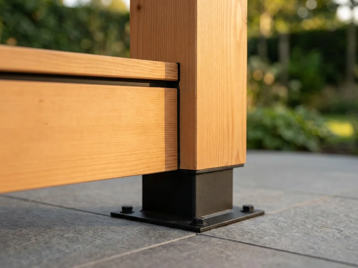 Flush corner joint between two timber frame beams
